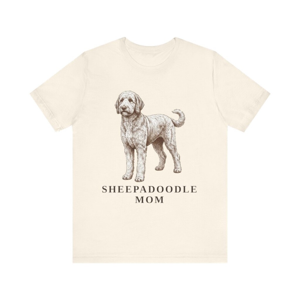 Sheepadoodle Mom Shirt, Vintage Dog Sketch Tee, Dog Mom Gift