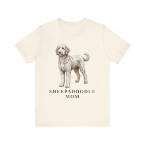 Sheepadoodle Mom Shirt, Vintage Dog Sketch Tee, Dog Mom Gift