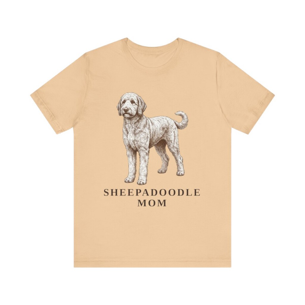 Sheepadoodle Mom Shirt, Vintage Dog Sketch Tee, Dog Mom Gift