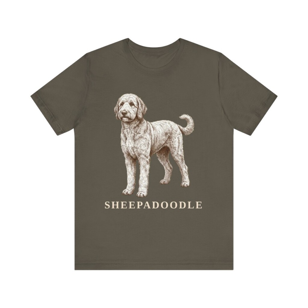 Sheepadoodle Lover Shirt, Vintage Dog Sketch Tee, Dog Lover Gift