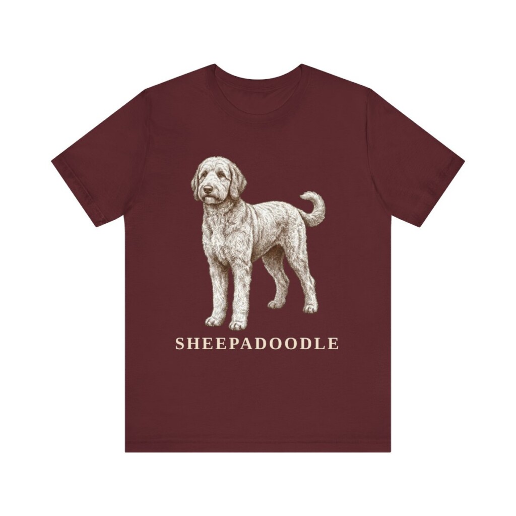Sheepadoodle Lover Shirt, Vintage Dog Sketch Tee, Dog Lover Gift
