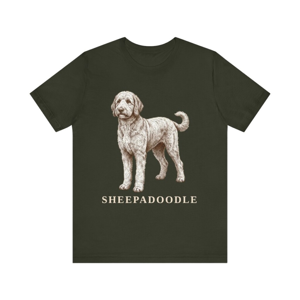 Sheepadoodle Lover Shirt, Vintage Dog Sketch Tee, Dog Lover Gift