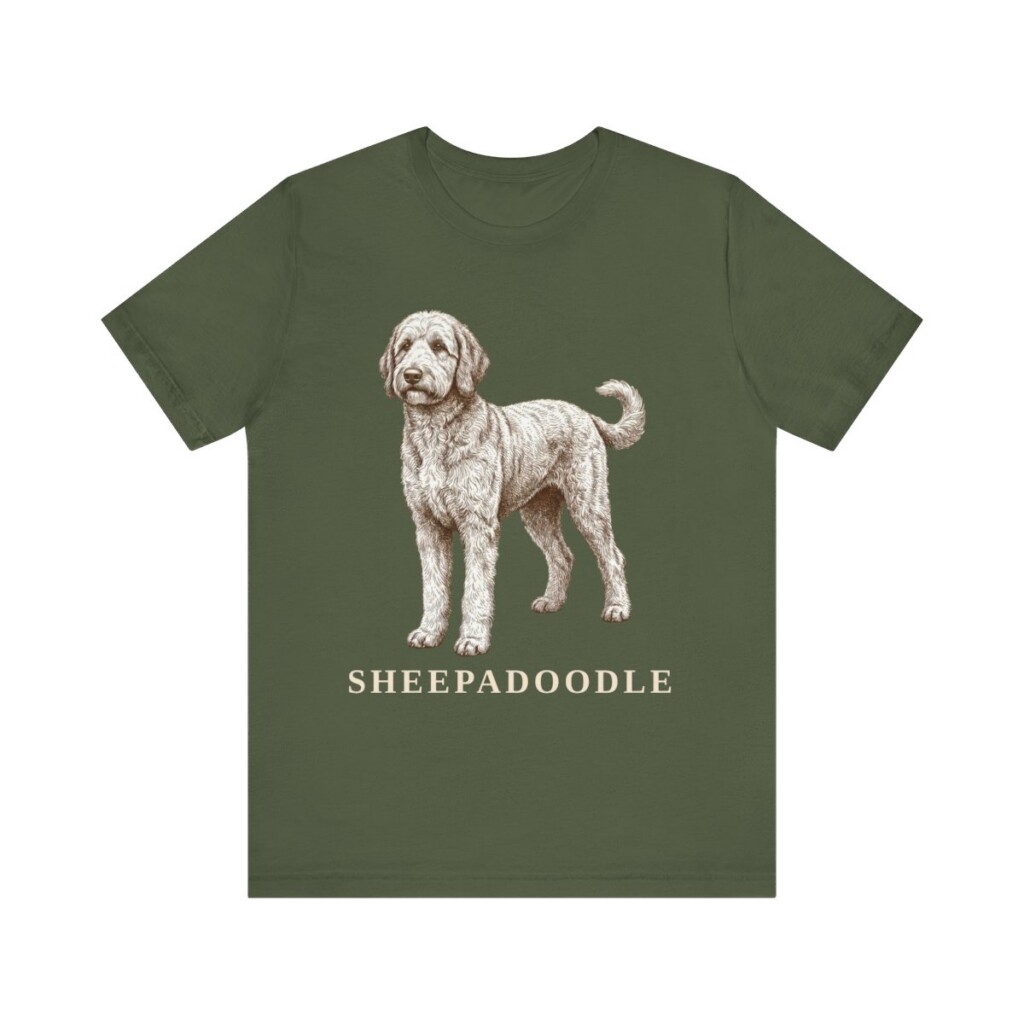 Sheepadoodle Lover Shirt, Vintage Dog Sketch Tee, Dog Lover Gift