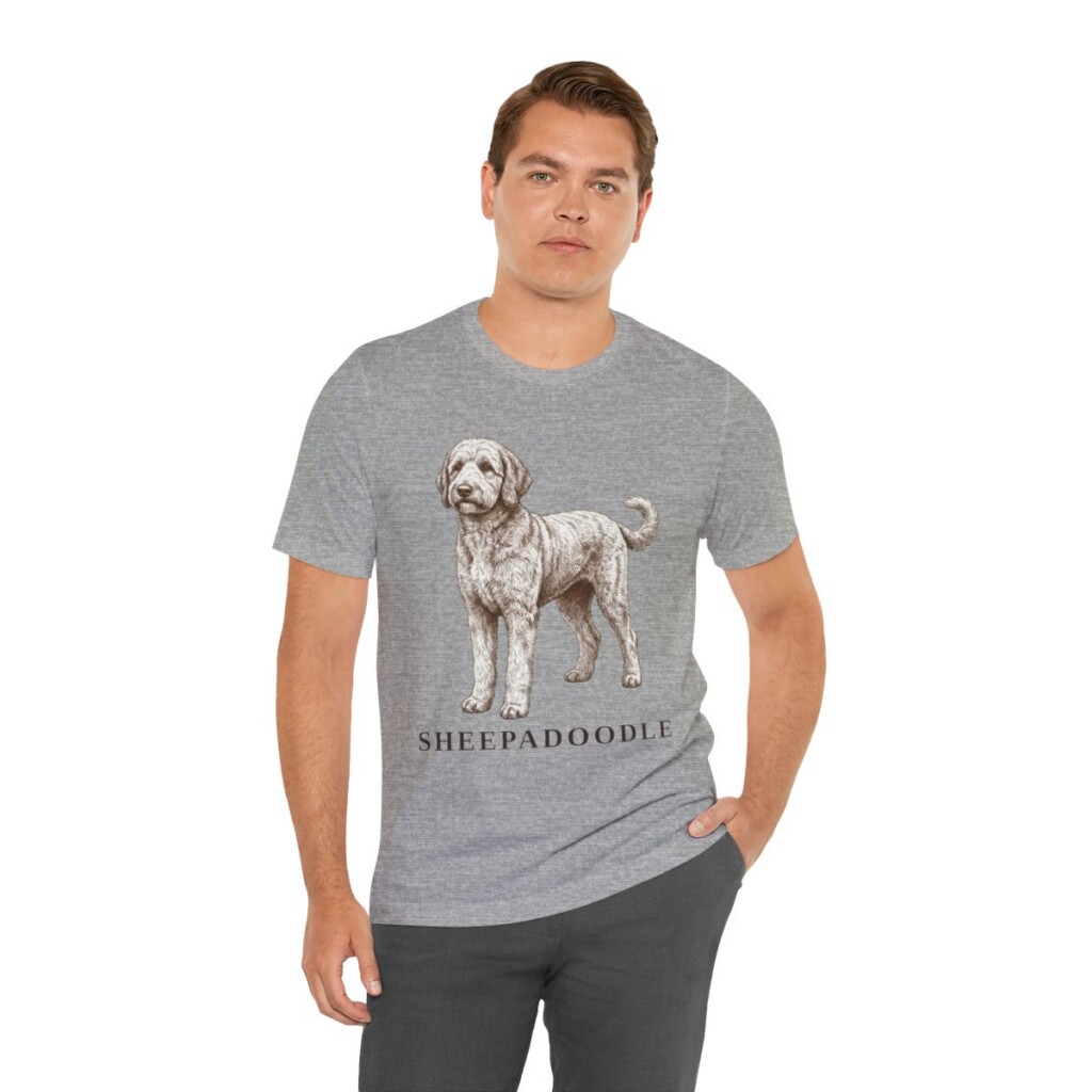 Sheepadoodle Lover Shirt, Vintage Dog Sketch Tee, Dog Lover Gift