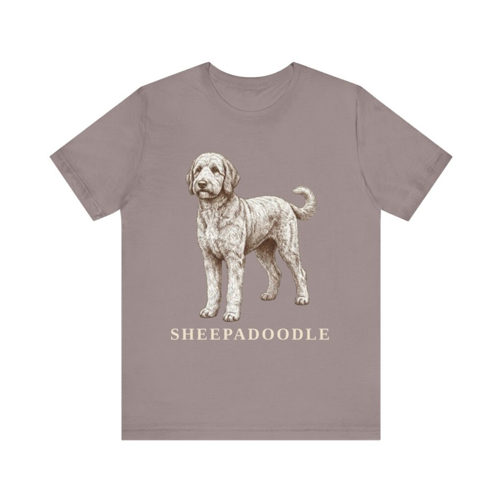 Sheepadoodle Lover Shirt, Vintage Dog Sketch Tee, Dog Lover Gift