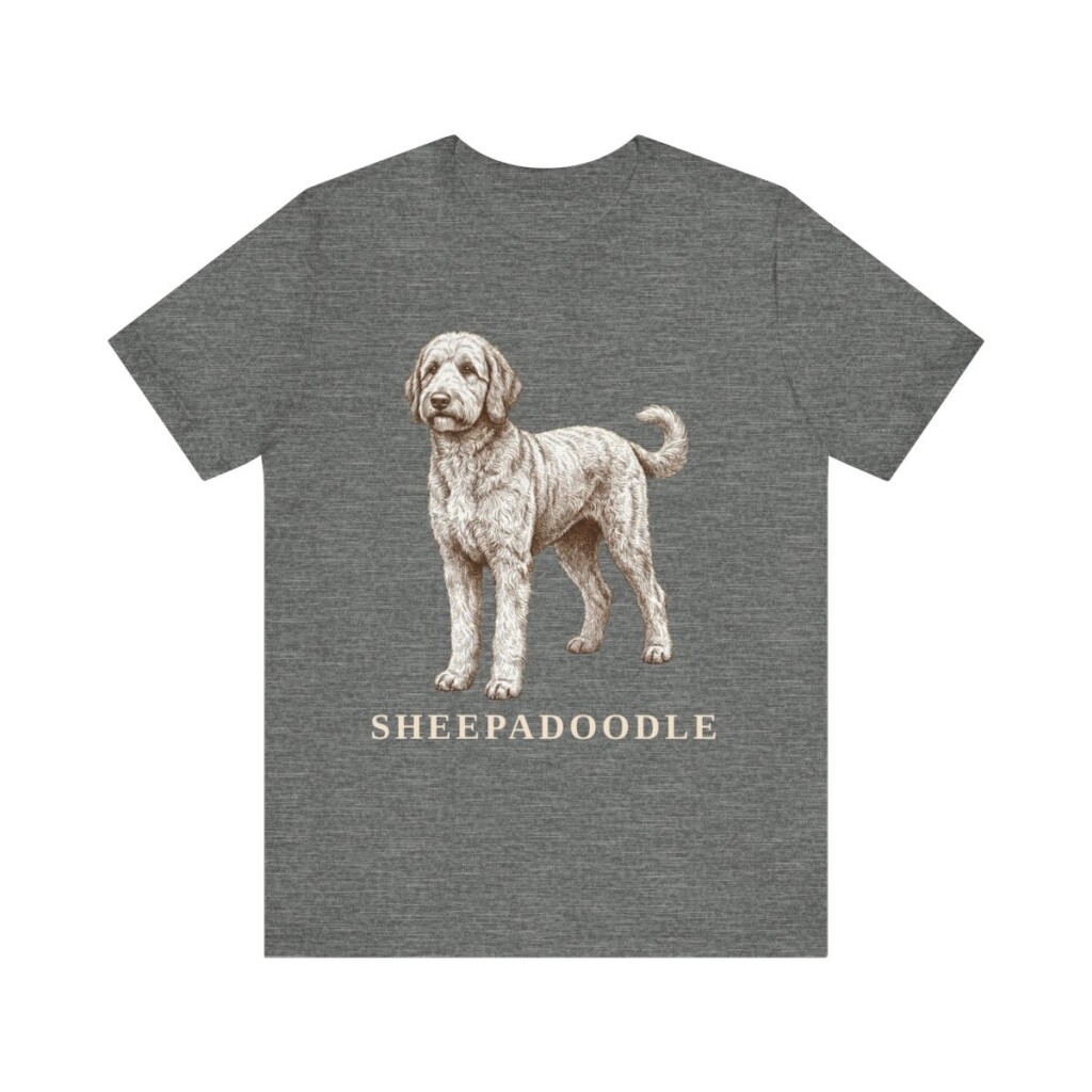 Sheepadoodle Lover Shirt, Vintage Dog Sketch Tee, Dog Lover Gift