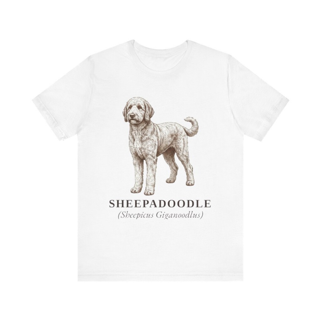 Sheepadoodle Latin Shirt, Vintage Dog Sketch Tee, Dog Latin Gift