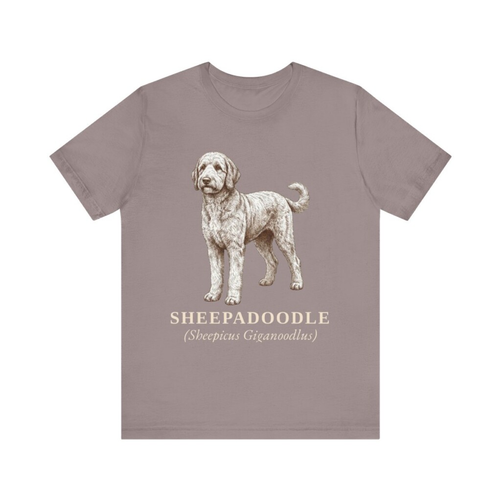 Sheepadoodle Latin Shirt, Vintage Dog Sketch Tee, Dog Latin Gift