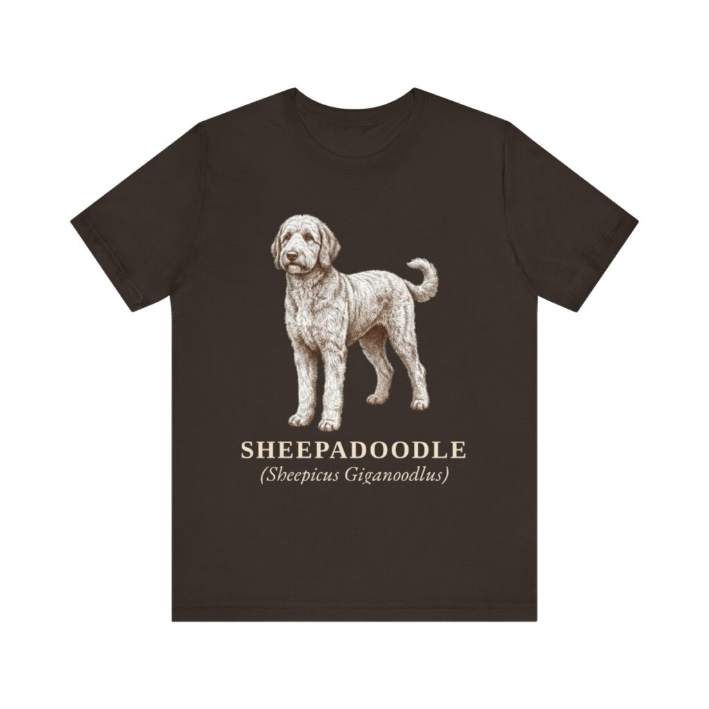 Sheepadoodle Latin Shirt, Vintage Dog Sketch Tee, Dog Latin Gift