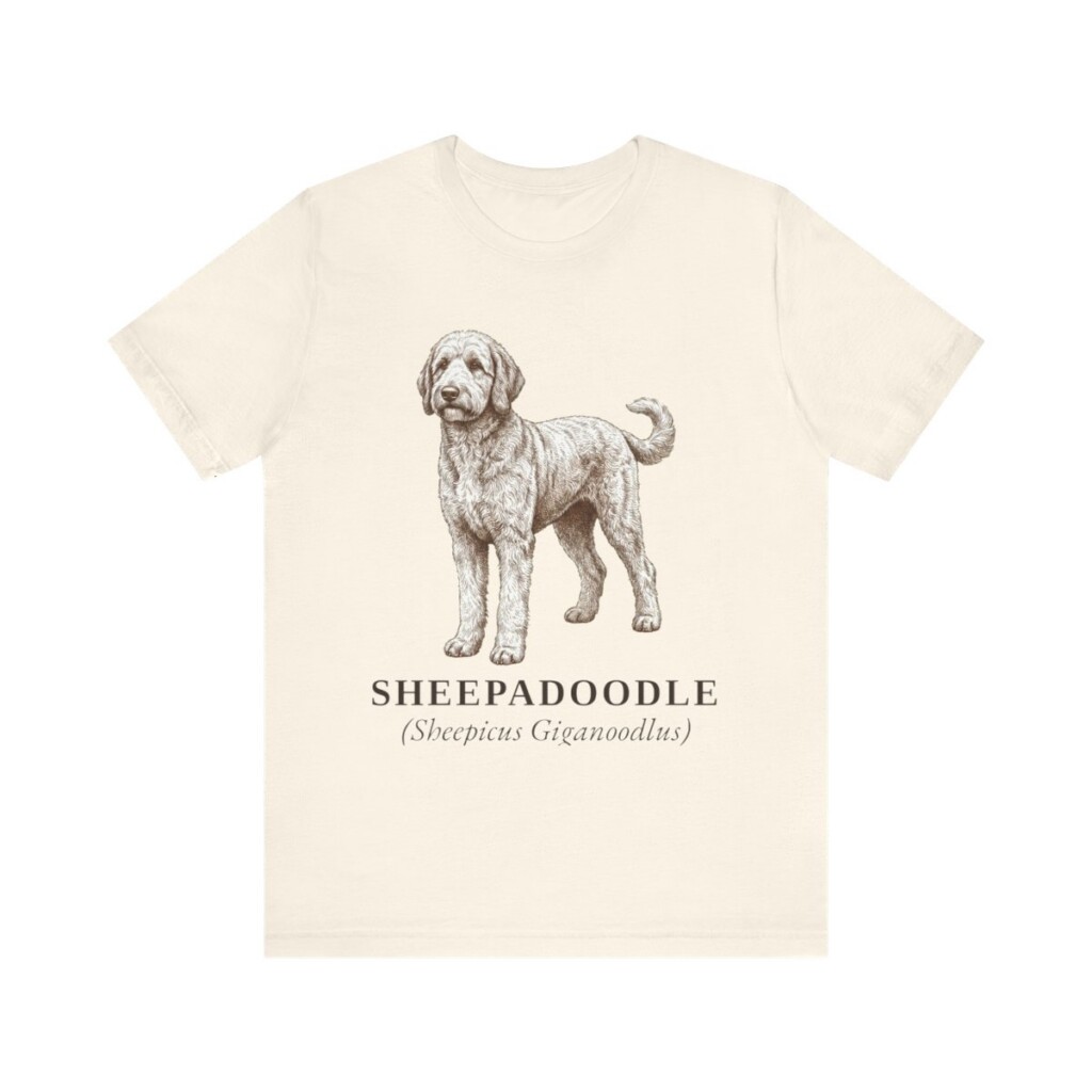 Sheepadoodle Latin Shirt, Vintage Dog Sketch Tee, Dog Latin Gift