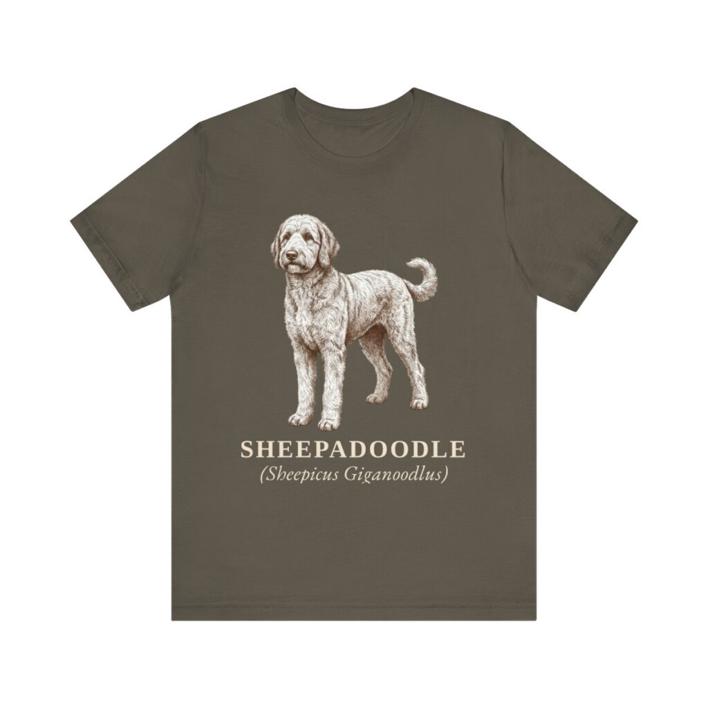 Sheepadoodle Latin Shirt, Vintage Dog Sketch Tee, Dog Latin Gift