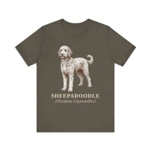 Sheepadoodle Latin Shirt, Vintage Dog Sketch Tee, Dog Latin Gift