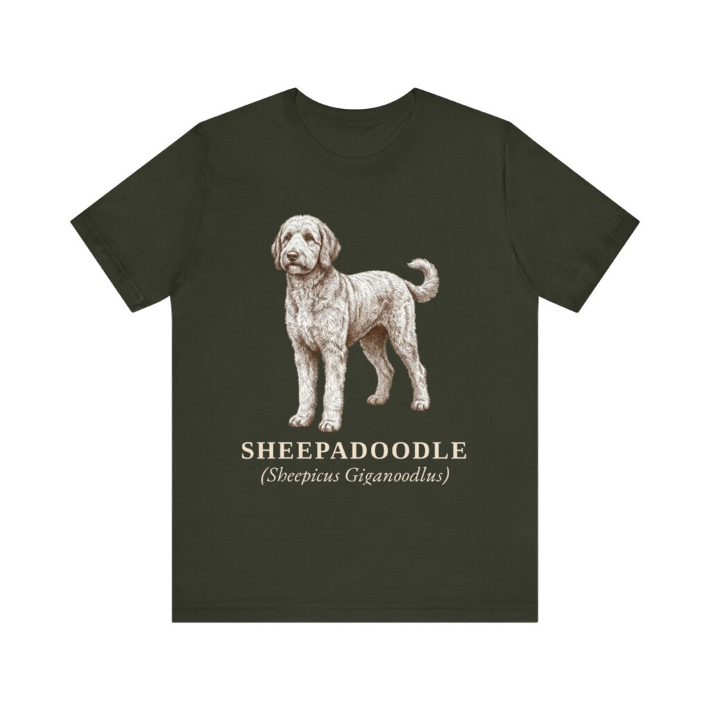 Sheepadoodle Latin Shirt, Vintage Dog Sketch Tee, Dog Latin Gift