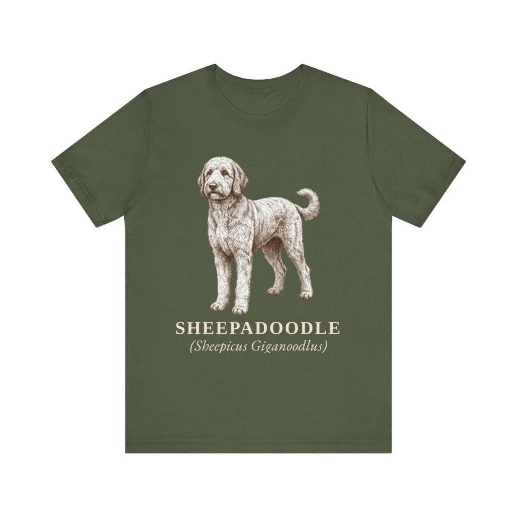 Sheepadoodle Latin Shirt, Vintage Dog Sketch Tee, Dog Latin Gift