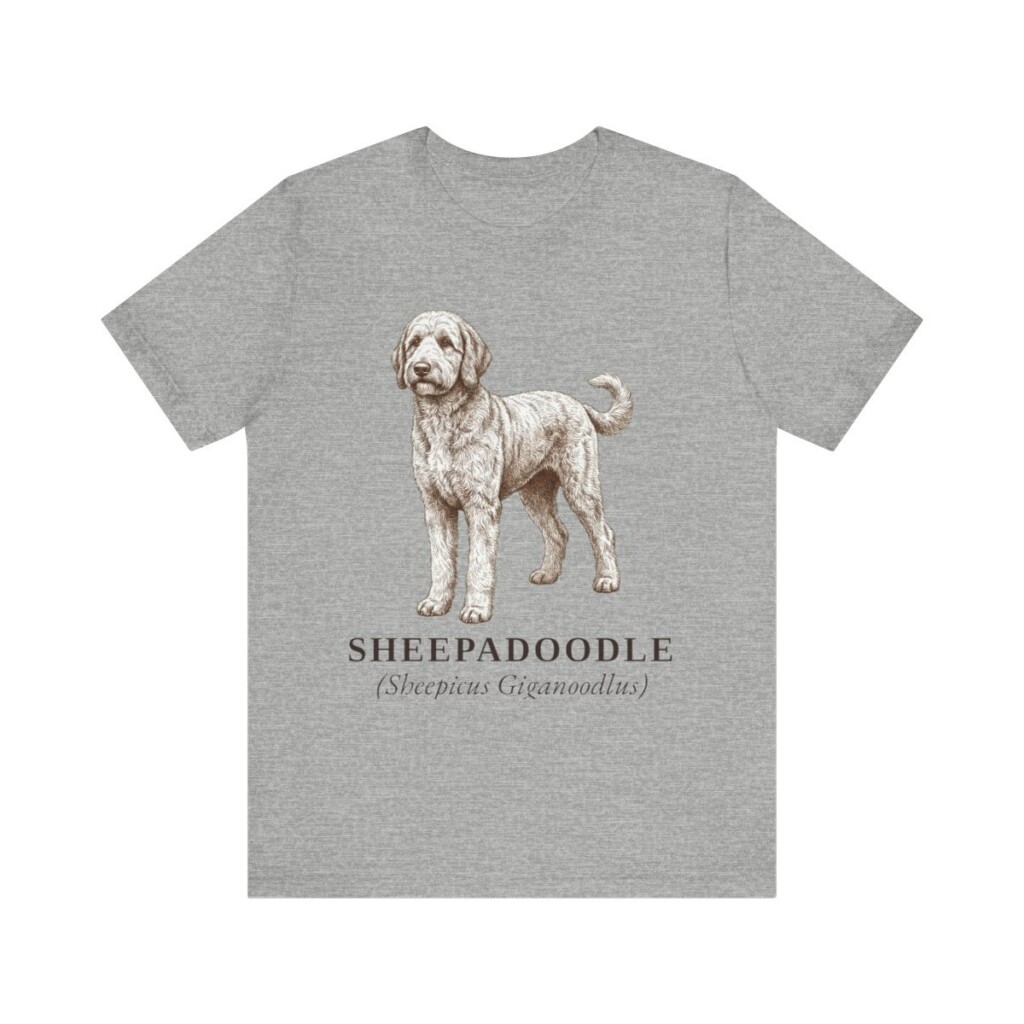 Sheepadoodle Latin Shirt, Vintage Dog Sketch Tee, Dog Latin Gift