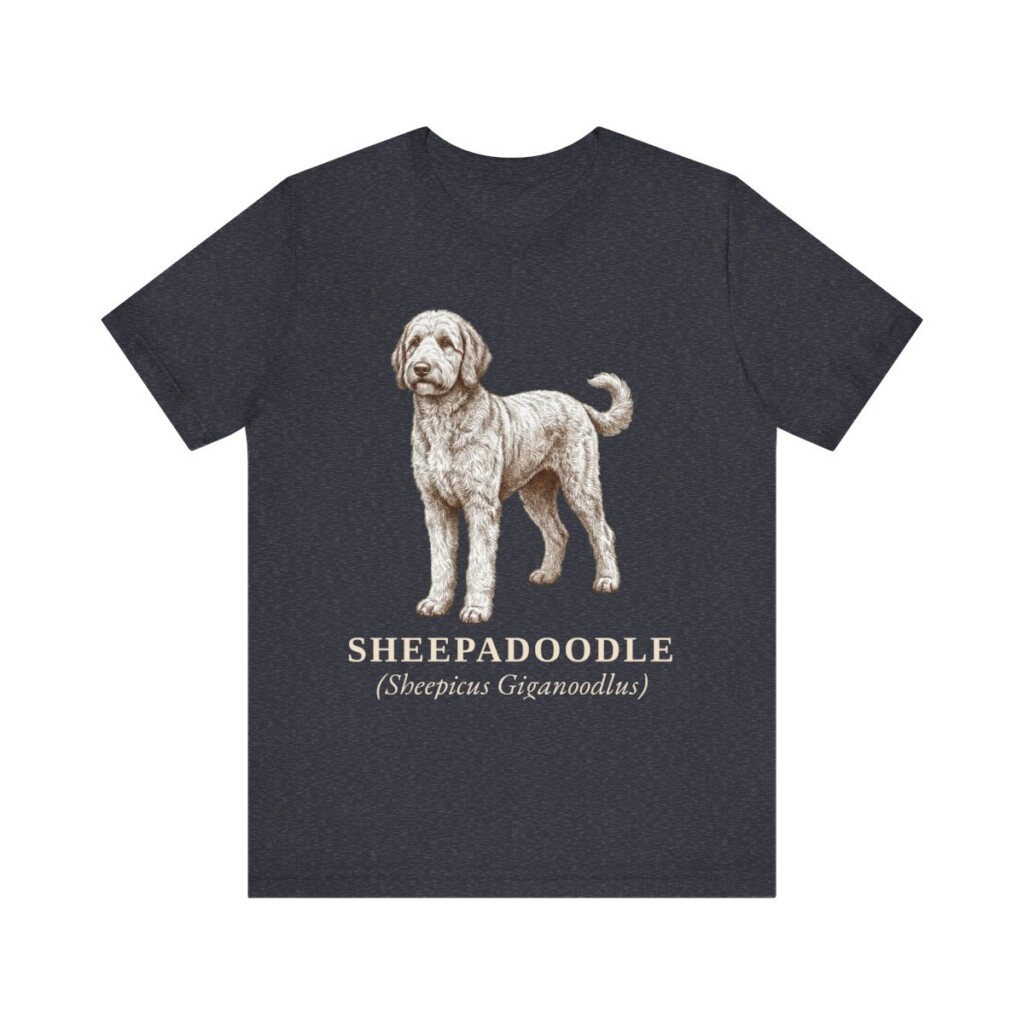 Sheepadoodle Latin Shirt, Vintage Dog Sketch Tee, Dog Latin Gift