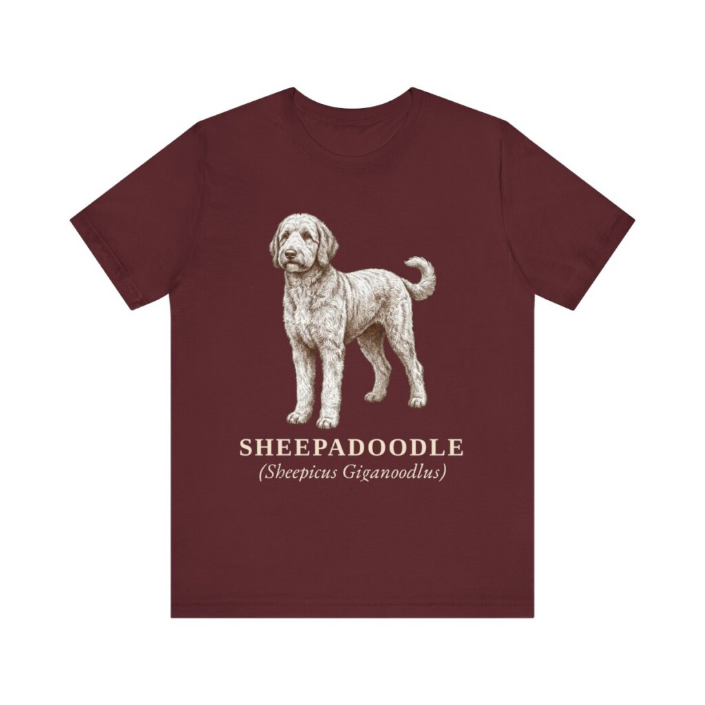 Sheepadoodle Latin Shirt, Vintage Dog Sketch Tee, Dog Latin Gift