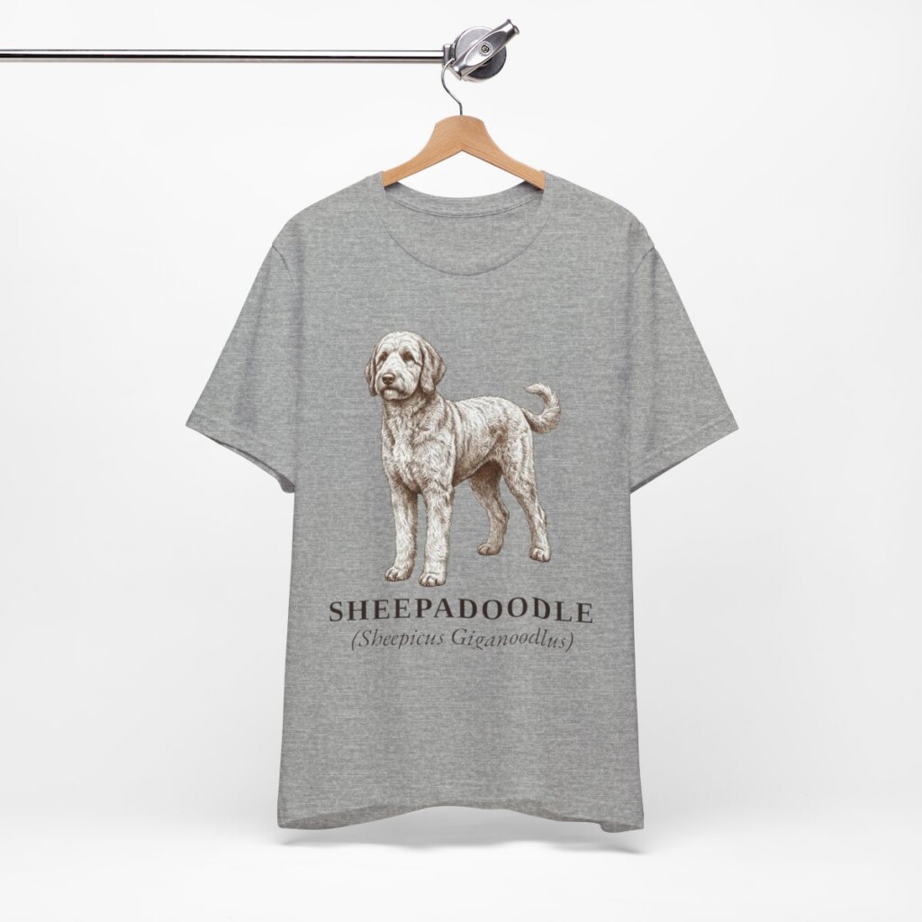 Sheepadoodle Latin Shirt, Vintage Dog Sketch Tee, Dog Latin Gift