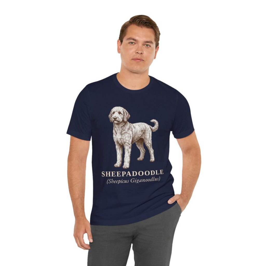 Sheepadoodle Latin Shirt, Vintage Dog Sketch Tee, Dog Latin Gift