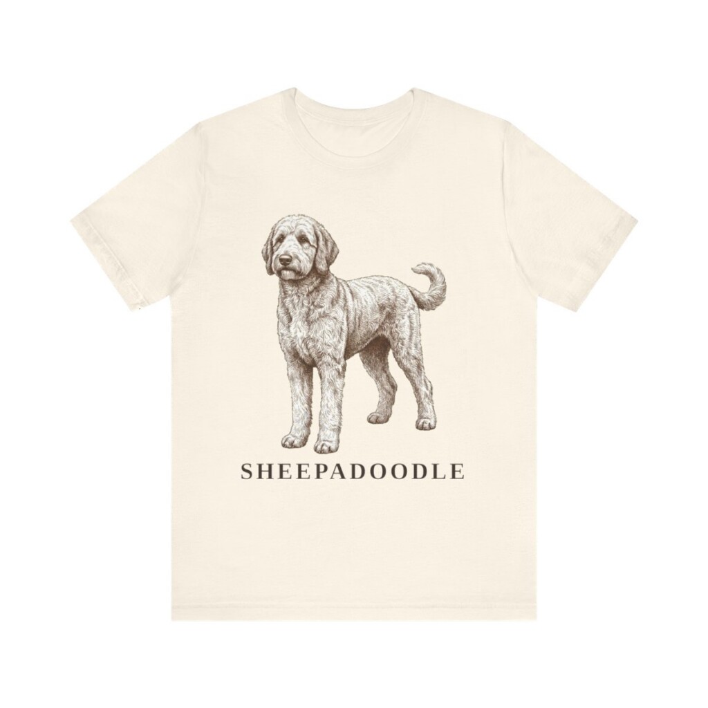 Sheepadoodle Lover Shirt, Vintage Dog Sketch Tee, Dog Lover Gift