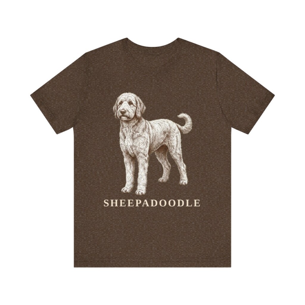 Sheepadoodle Lover Shirt, Vintage Dog Sketch Tee, Dog Lover Gift