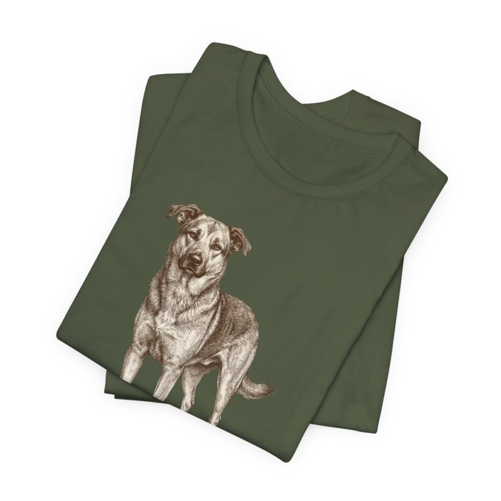 Shepherd Mix Dad Shirt, Vintage Dog Sketch Tee, Dog Dad Gift