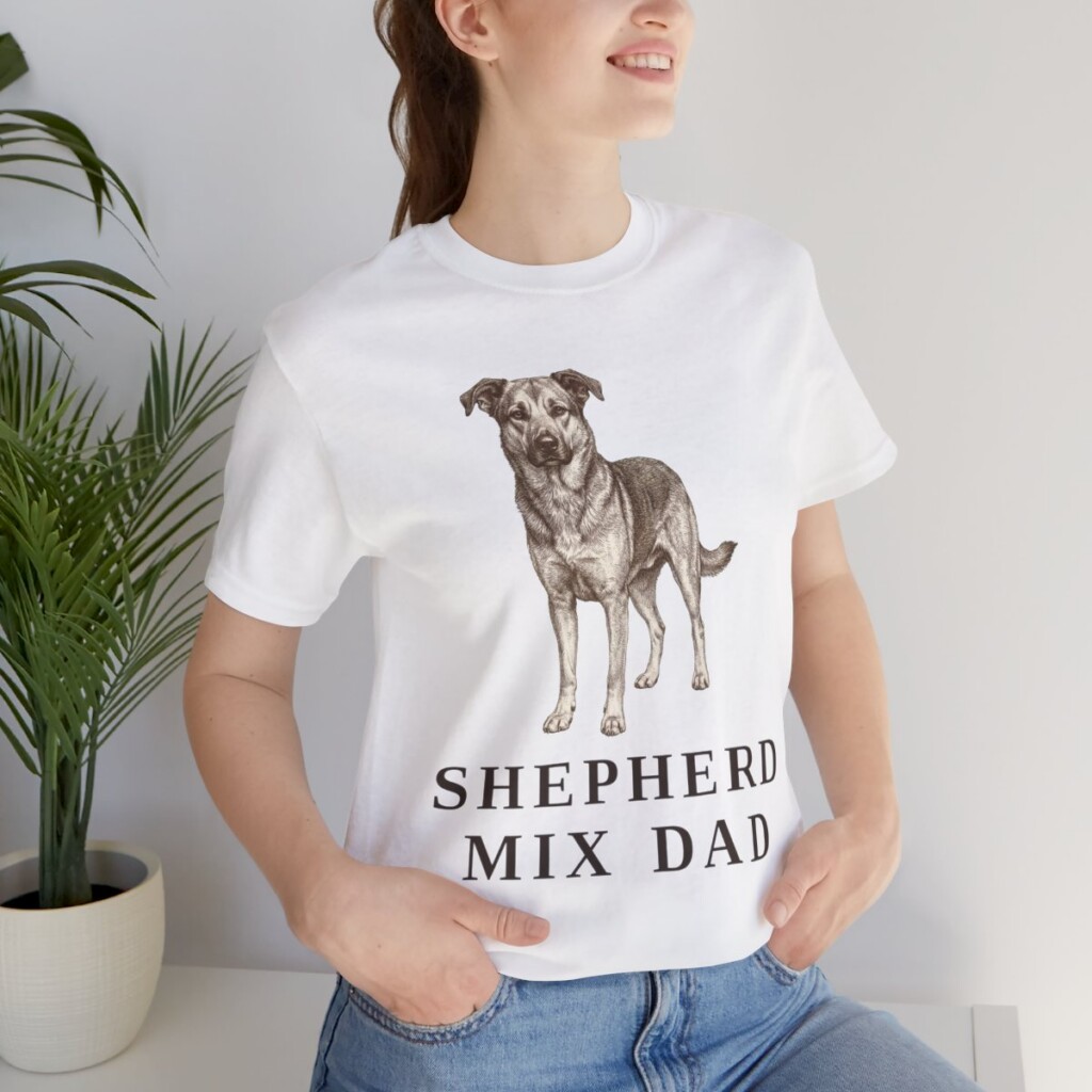 Shepherd Mix Dad Shirt, Vintage Dog Sketch Tee, Dog Dad Gift