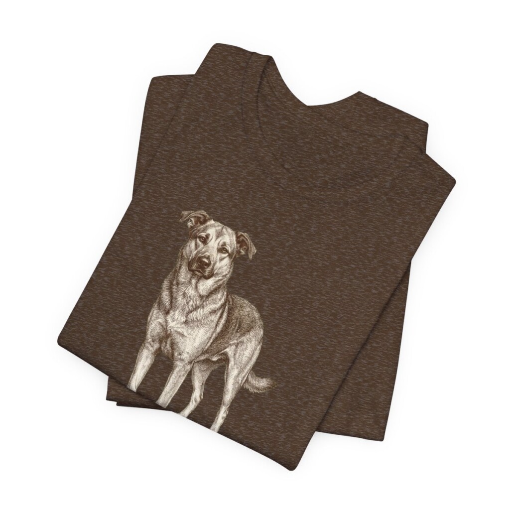 Shepherd Mix Humor Shirt, Vintage Dog Sketch Tee, Dog Humor Gift