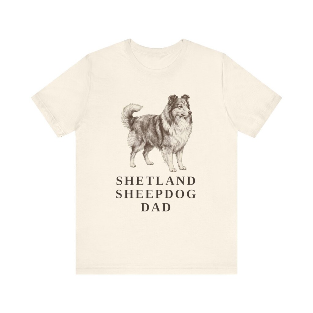 Shetland Sheepdog Dad Shirt, Vintage Dog Sketch Tee, Dog Dad Gift