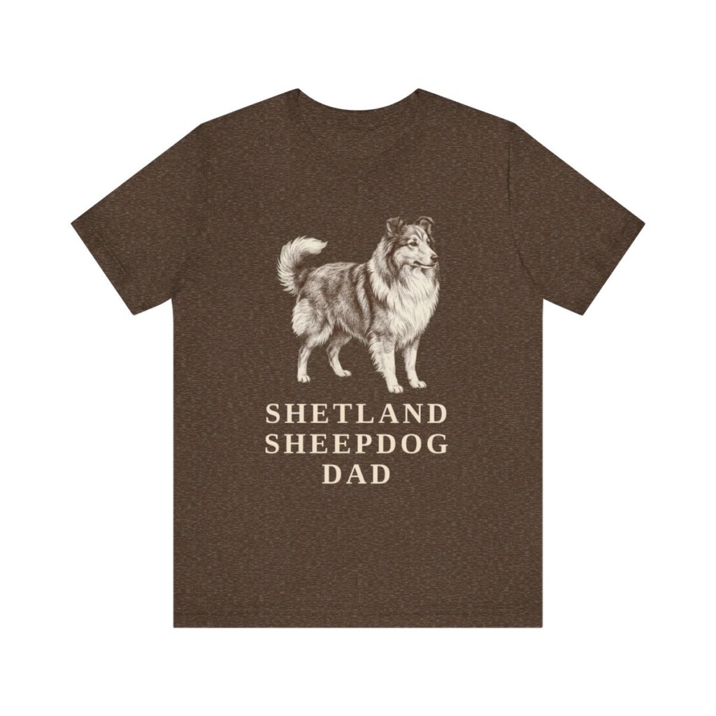 Shetland Sheepdog Dad Shirt, Vintage Dog Sketch Tee, Dog Dad Gift