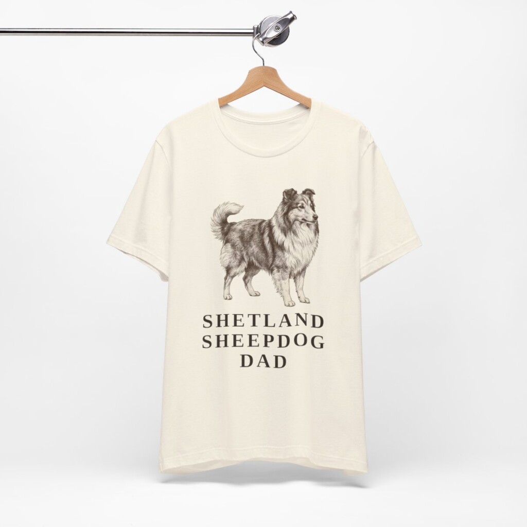 Shetland Sheepdog Dad Shirt, Vintage Dog Sketch Tee, Dog Dad Gift