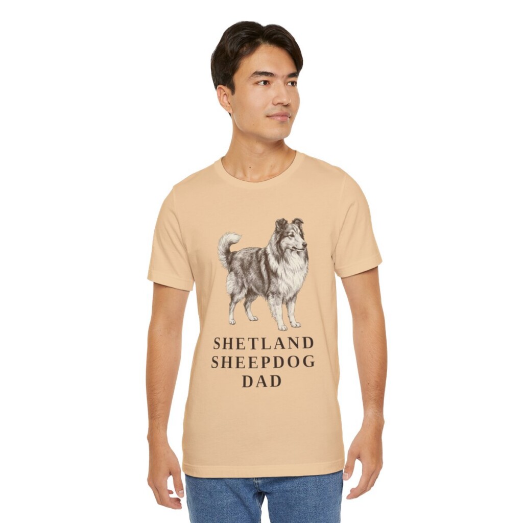 Shetland Sheepdog Dad Shirt, Vintage Dog Sketch Tee, Dog Dad Gift