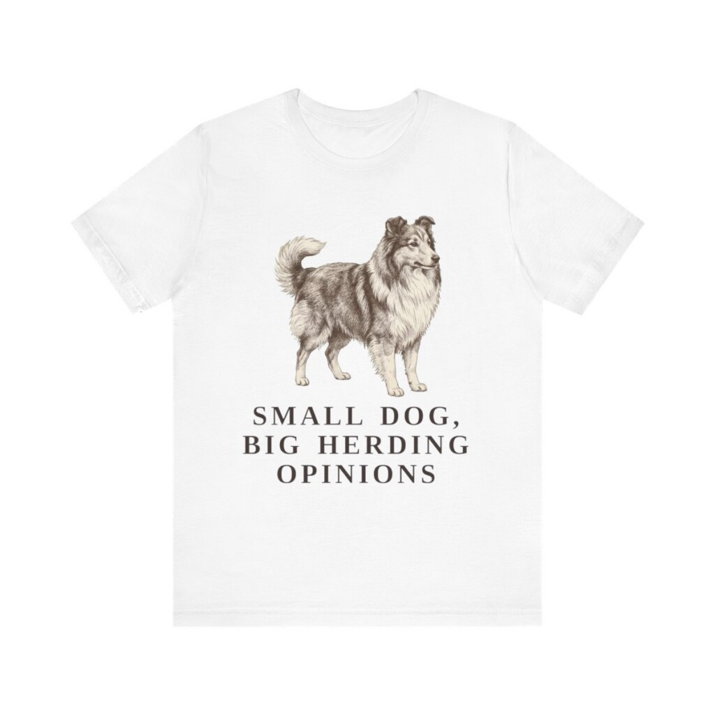 Shetland Sheepdog Humor Shirt, Vintage Dog Sketch Tee, Dog Humor Gift