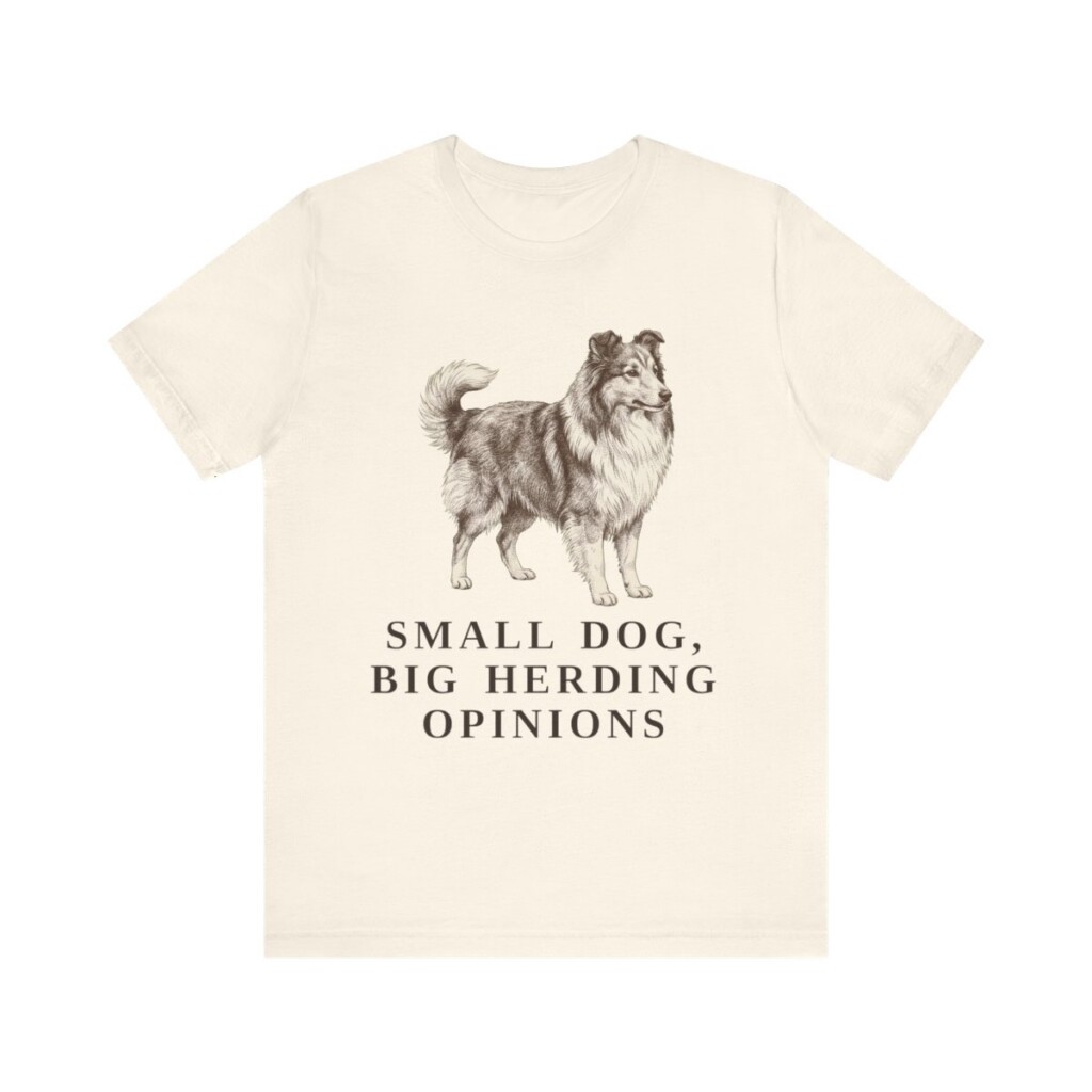 Shetland Sheepdog Humor Shirt, Vintage Dog Sketch Tee, Dog Humor Gift