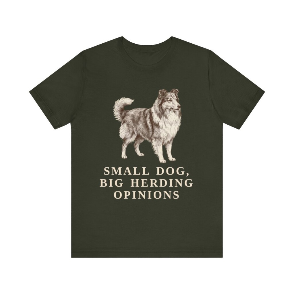 Shetland Sheepdog Humor Shirt, Vintage Dog Sketch Tee, Dog Humor Gift