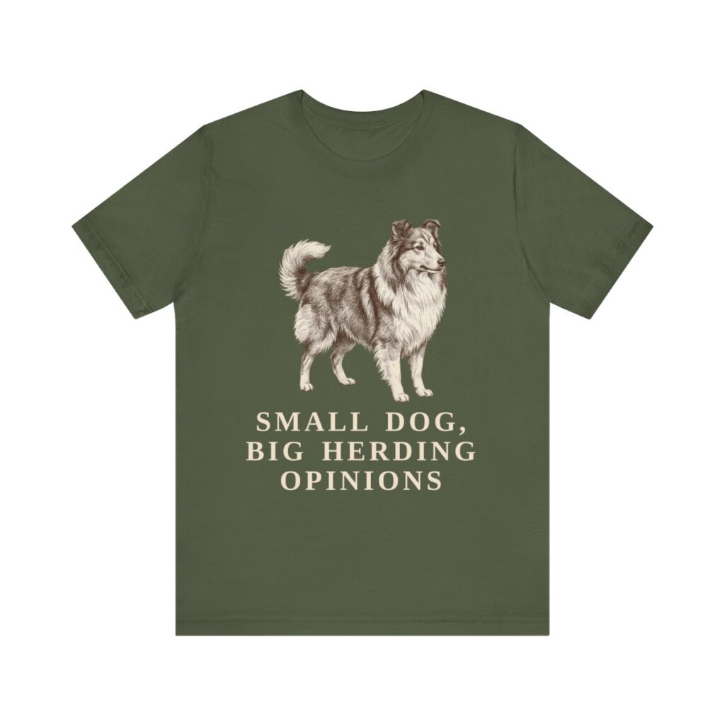 Shetland Sheepdog Humor Shirt, Vintage Dog Sketch Tee, Dog Humor Gift