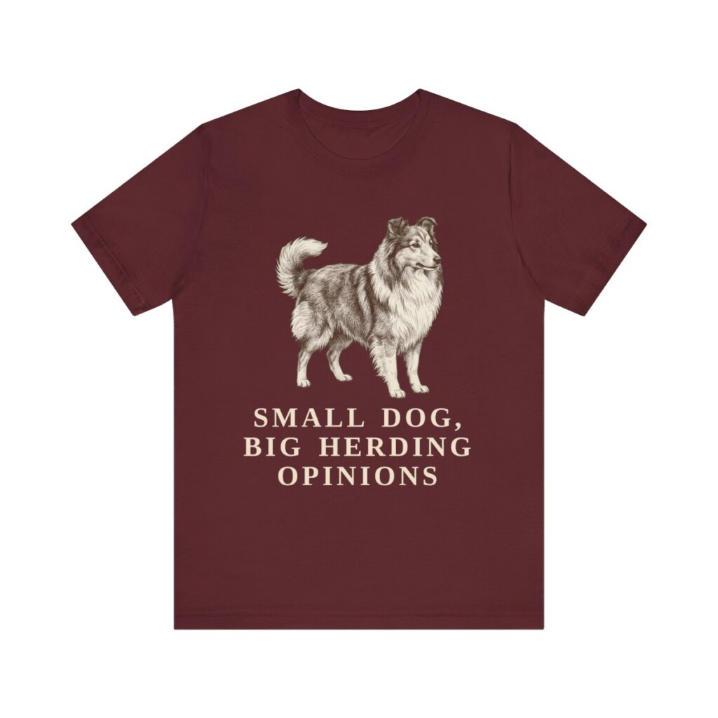 Shetland Sheepdog Humor Shirt, Vintage Dog Sketch Tee, Dog Humor Gift