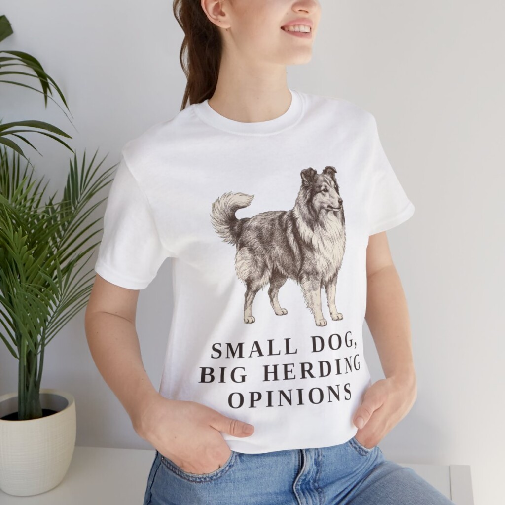 Shetland Sheepdog Humor Shirt, Vintage Dog Sketch Tee, Dog Humor Gift