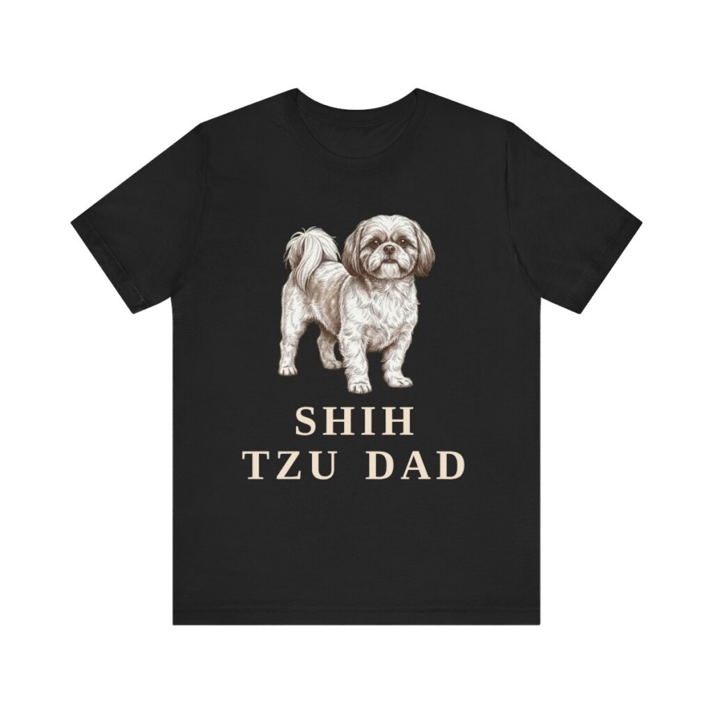 Shih Tzu Dad Shirt, Vintage Dog Sketch Tee, Dog Dad Gift