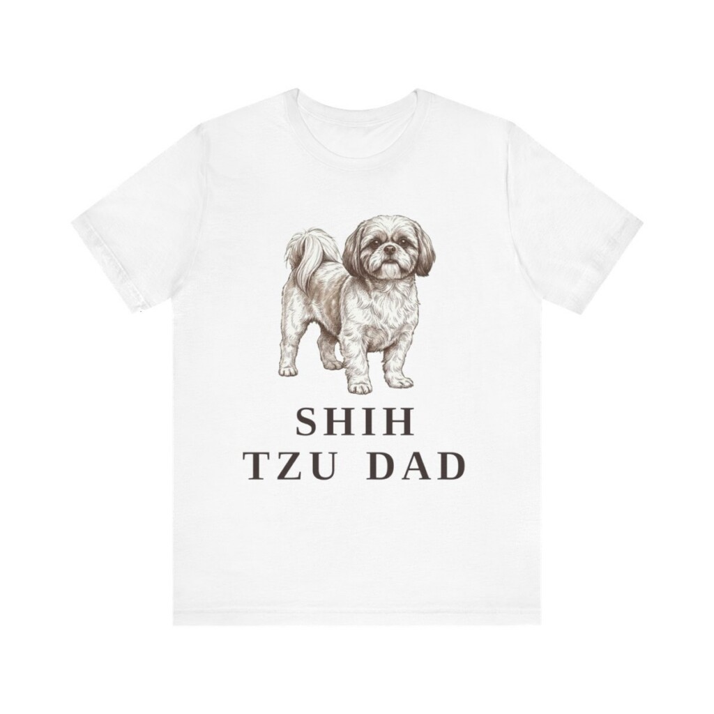 Shih Tzu Dad Shirt, Vintage Dog Sketch Tee, Dog Dad Gift