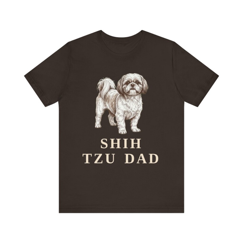 Shih Tzu Dad Shirt, Vintage Dog Sketch Tee, Dog Dad Gift