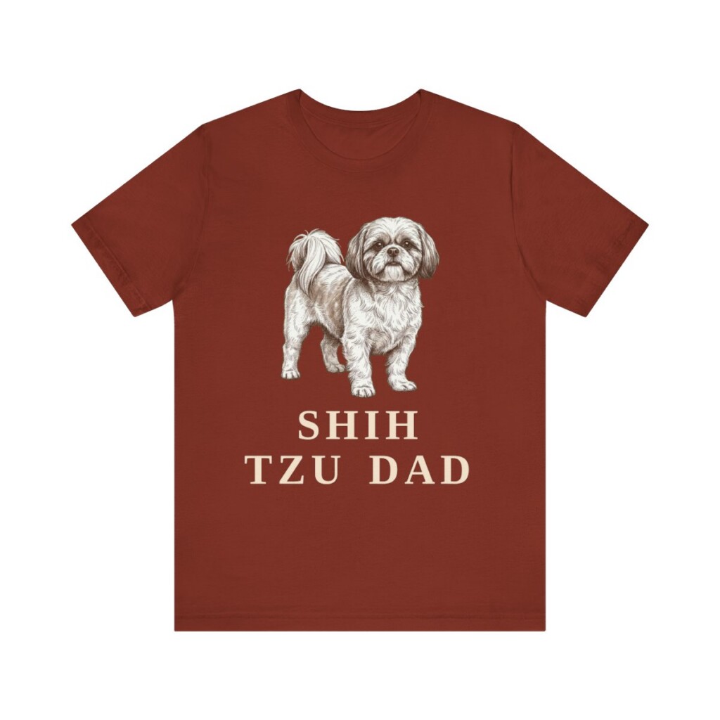 Shih Tzu Dad Shirt, Vintage Dog Sketch Tee, Dog Dad Gift