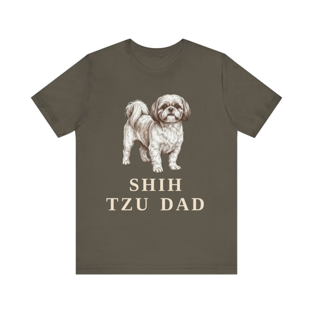 Shih Tzu Dad Shirt, Vintage Dog Sketch Tee, Dog Dad Gift
