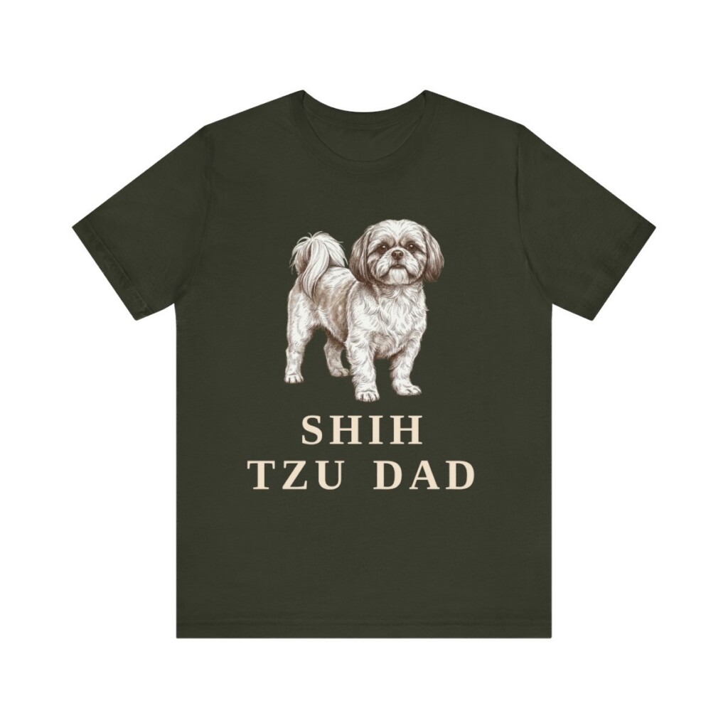 Shih Tzu Dad Shirt, Vintage Dog Sketch Tee, Dog Dad Gift