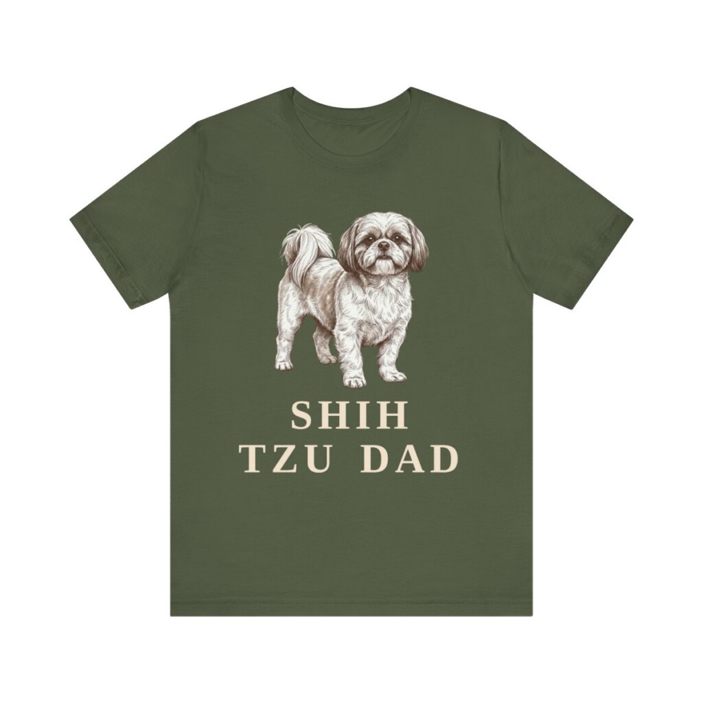 Shih Tzu Dad Shirt, Vintage Dog Sketch Tee, Dog Dad Gift