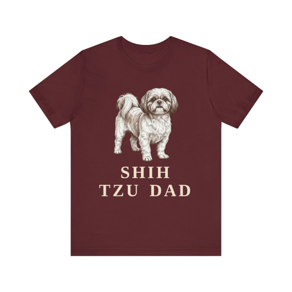 Shih Tzu Dad Shirt, Vintage Dog Sketch Tee, Dog Dad Gift