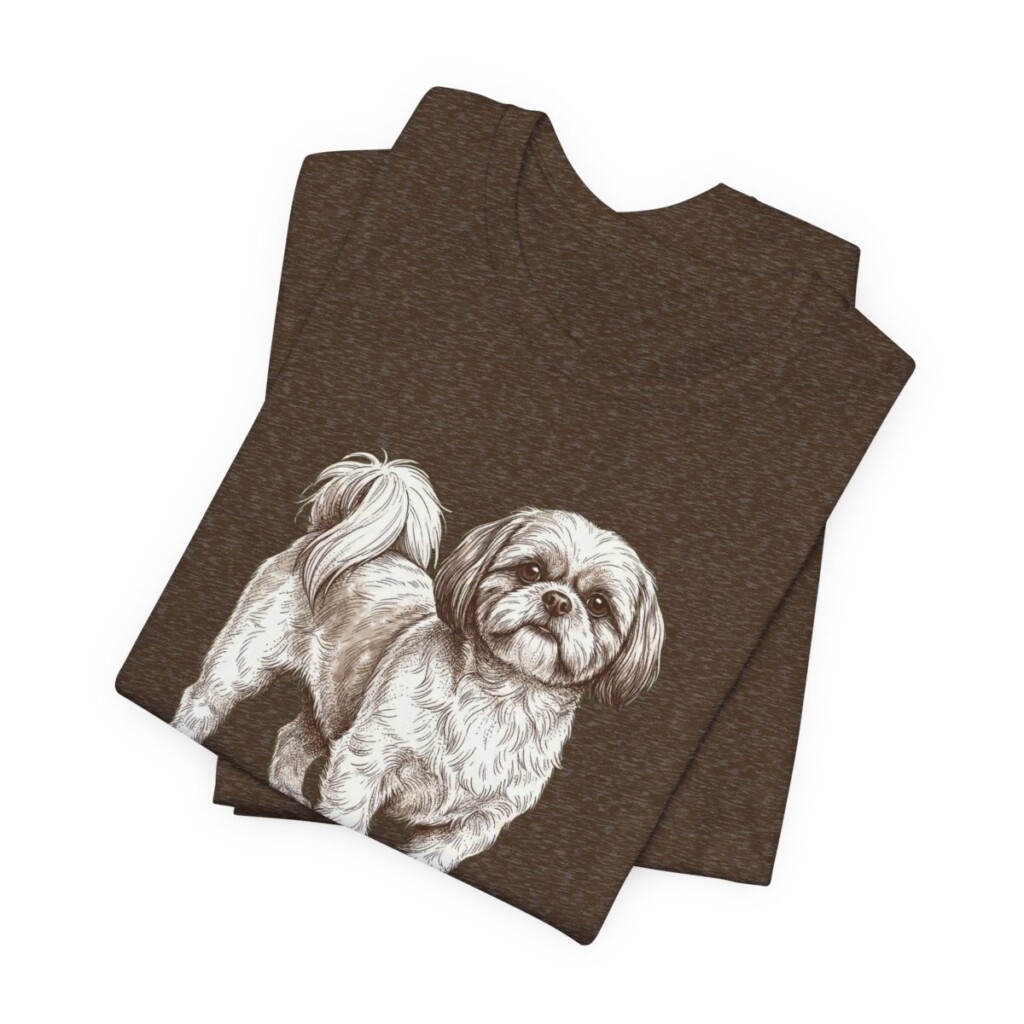 Shih Tzu Dad Shirt, Vintage Dog Sketch Tee, Dog Dad Gift