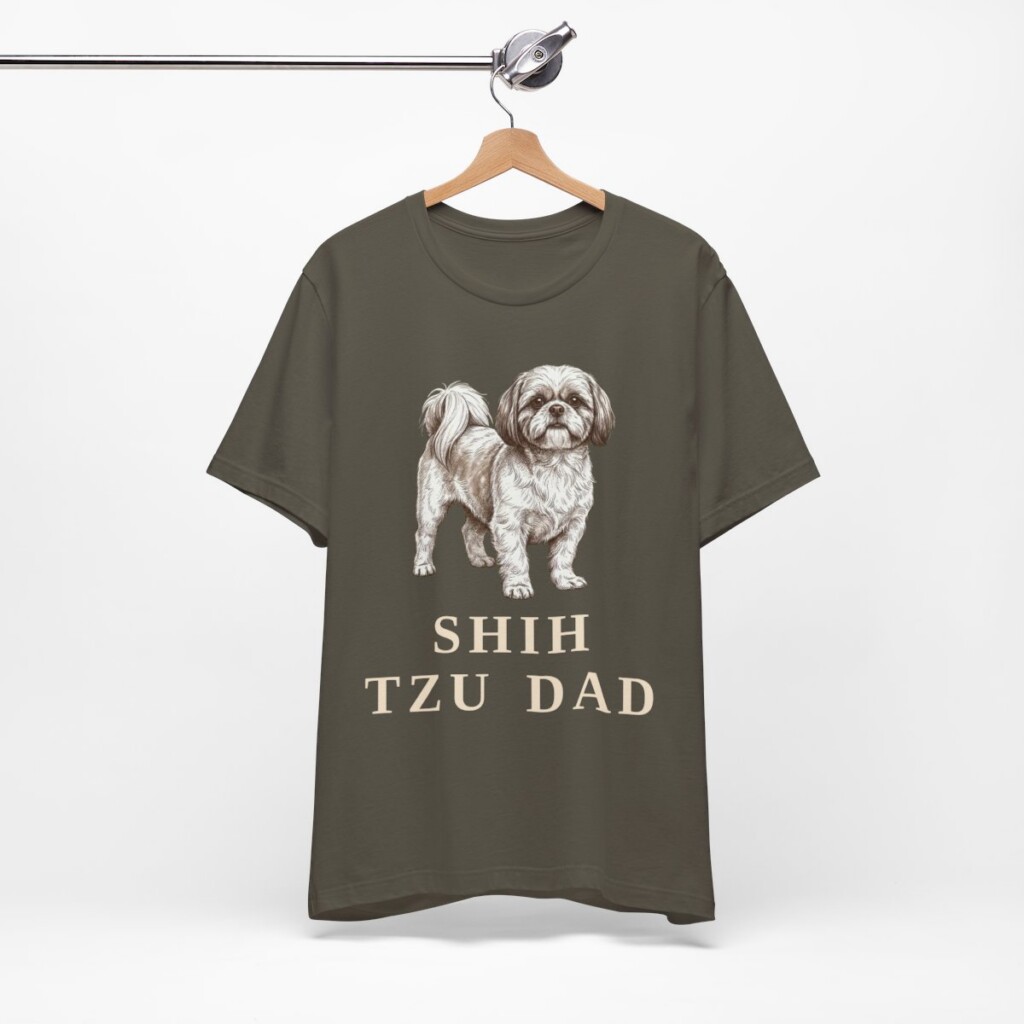Shih Tzu Dad Shirt, Vintage Dog Sketch Tee, Dog Dad Gift