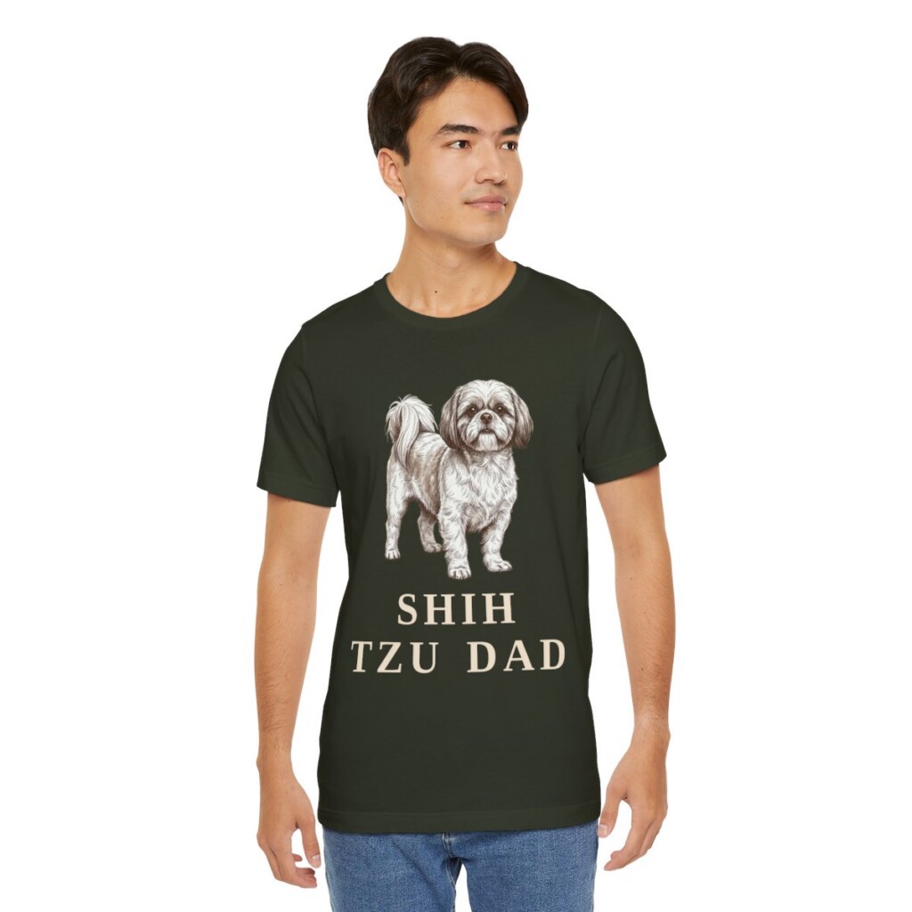 Shih Tzu Dad Shirt, Vintage Dog Sketch Tee, Dog Dad Gift