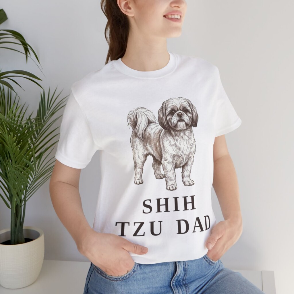 Shih Tzu Dad Shirt, Vintage Dog Sketch Tee, Dog Dad Gift